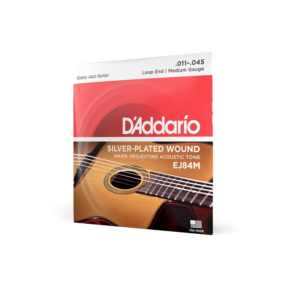 daddario acoustic guitar strings d'addario ej84m set gypsy jazz silver medium acoustic guitar string set