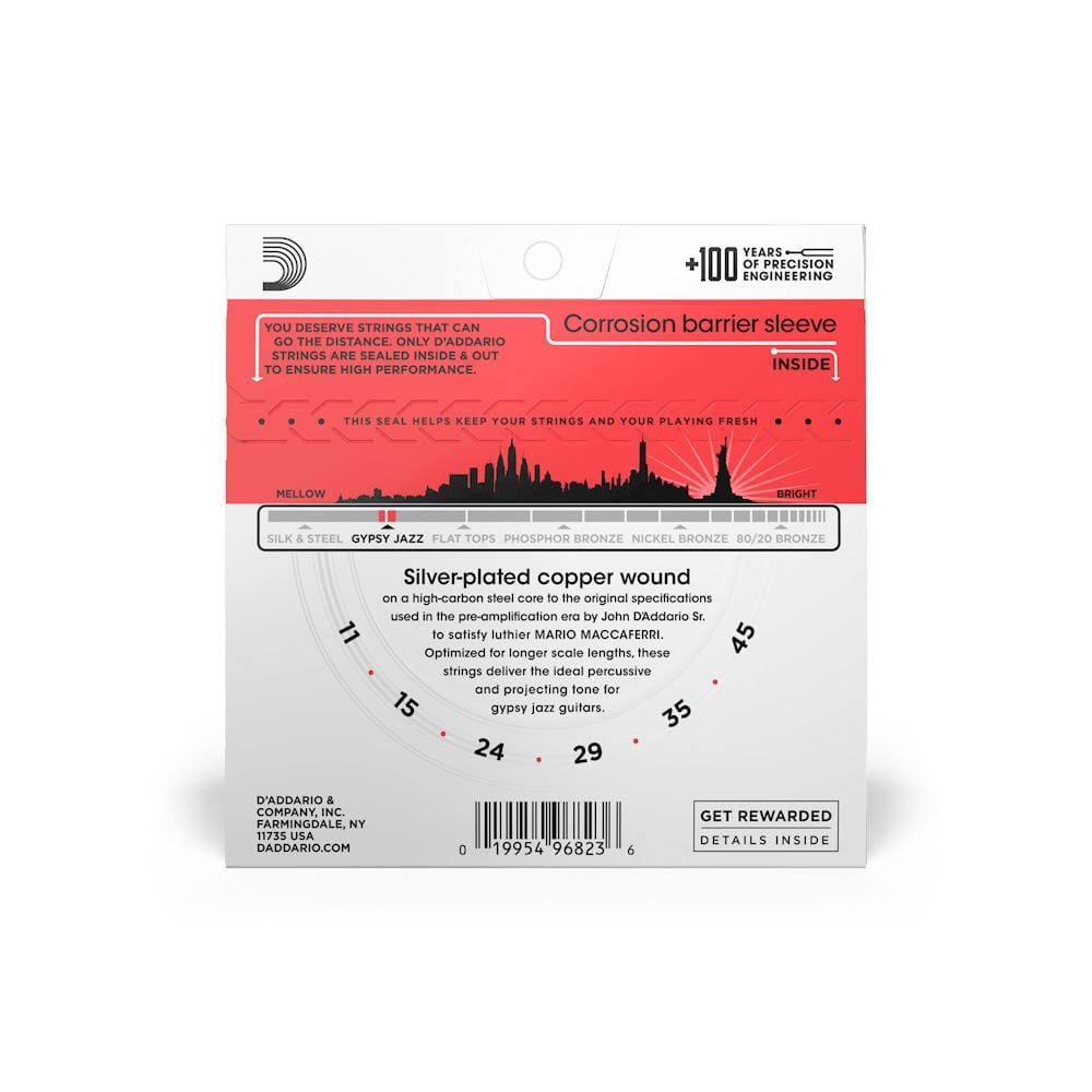 daddario acoustic guitar strings d'addario ej84m set gypsy jazz silver medium acoustic guitar string set