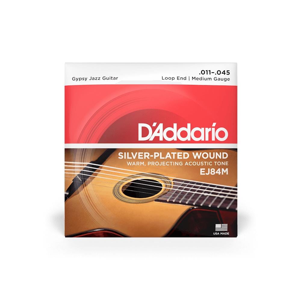 daddario acoustic guitar strings d'addario ej84m set gypsy jazz silver medium acoustic guitar string set