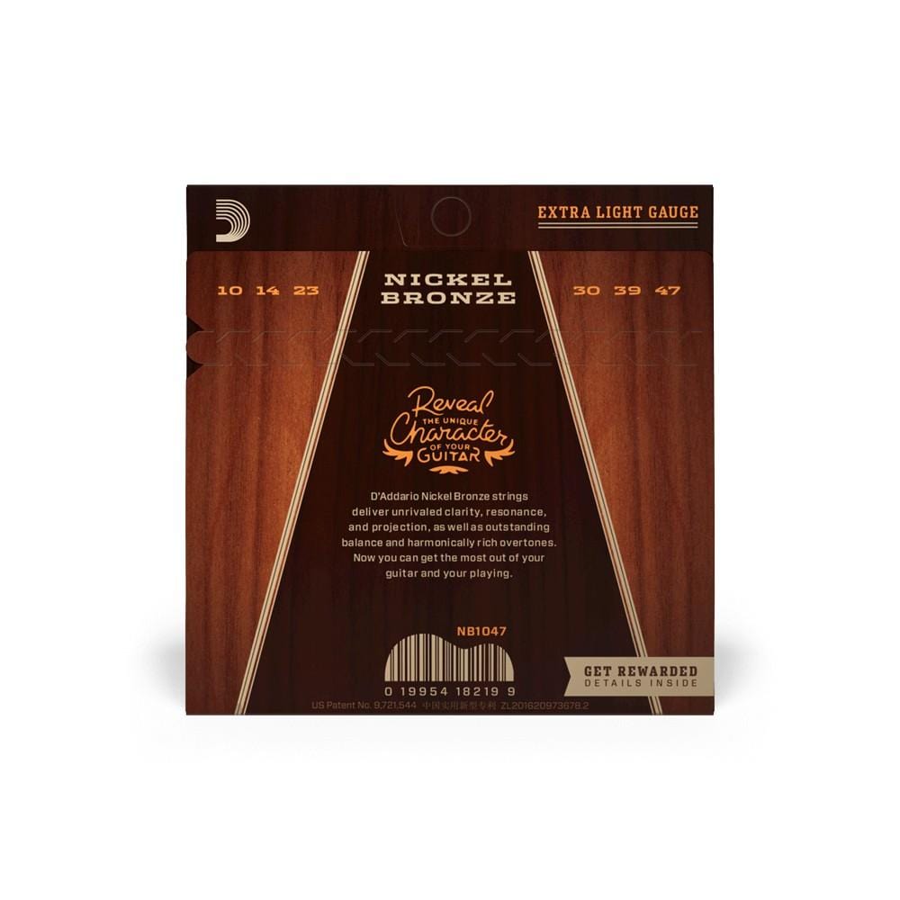 daddario acoustic guitar strings d'addario nb1047 x lite nickel bronze acoustic guitar string set