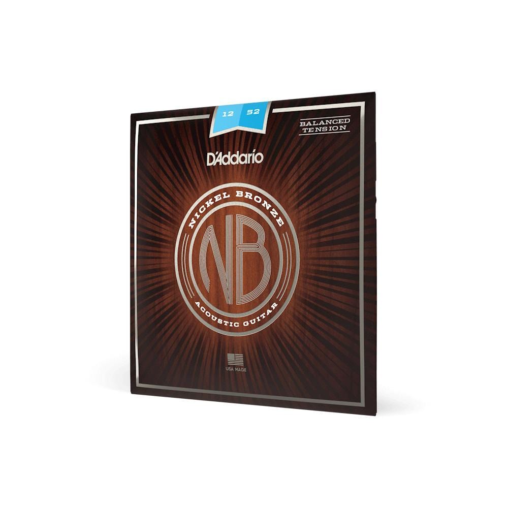 daddario acoustic guitar strings d'addario nb1252bt nickel bronze balanced tension lite acoustic guitar string set