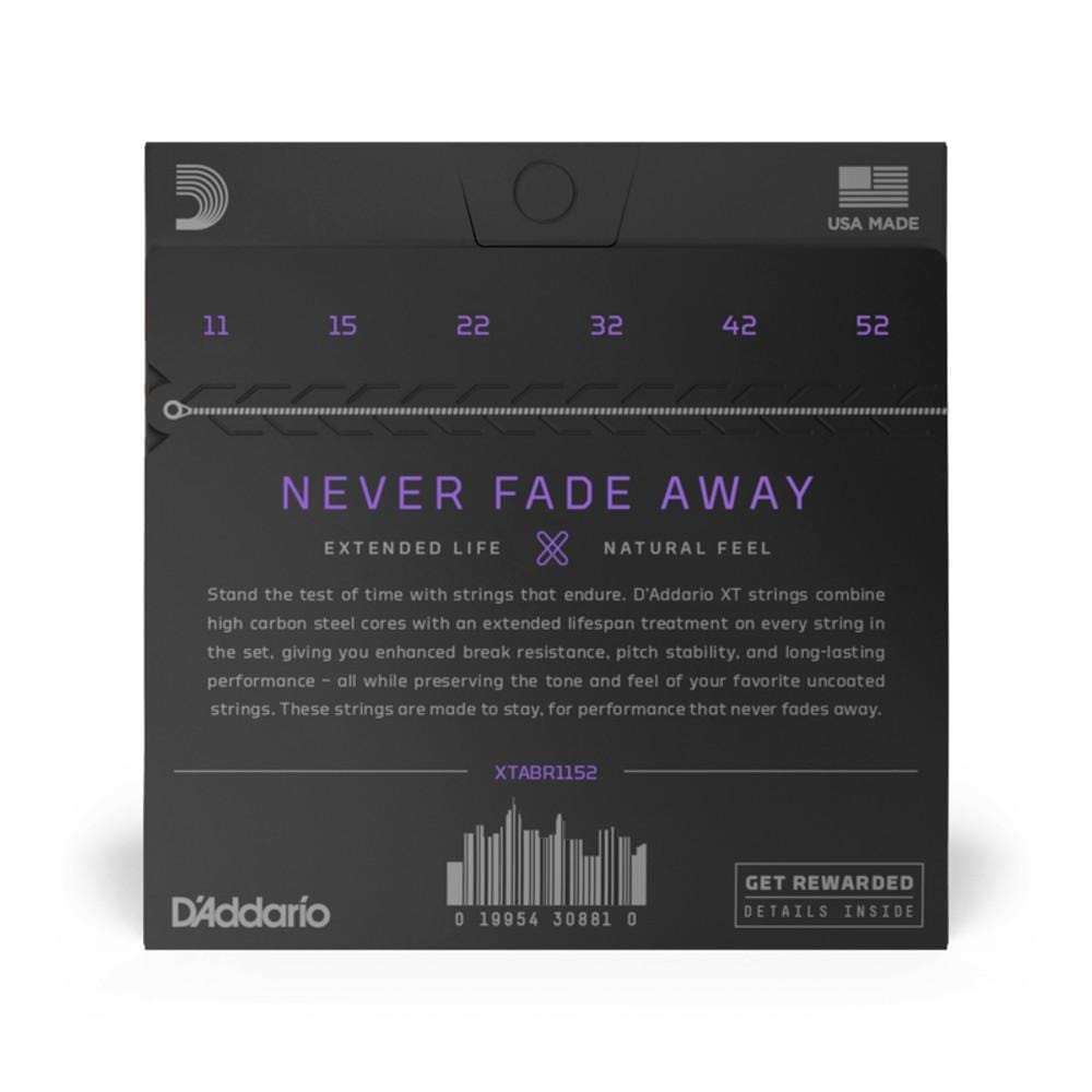 daddario acoustic guitar strings d'addario xt 80/20 bronze acoustic guitar strings coated set
