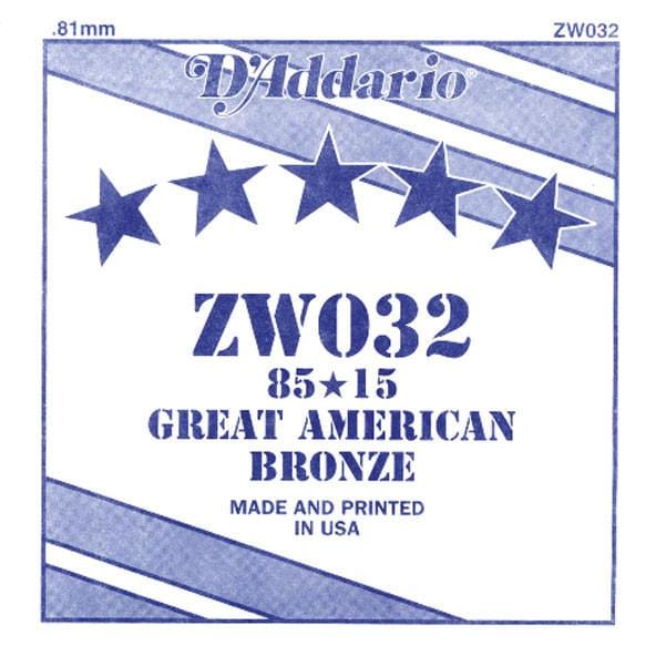 daddario acoustic guitar strings d'addario zw032 single acoustic guitar strings 85/15 - set of 3