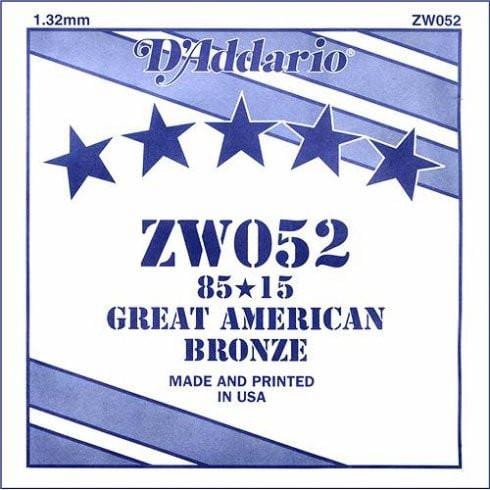 daddario acoustic guitar strings d'addario zw052 85/15 great american acoustic guitar string .052