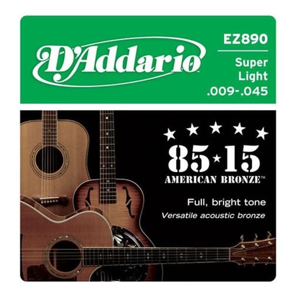 daddario acoustic guitar strings daddario ez890 bronze superlight acoustic guitar strings