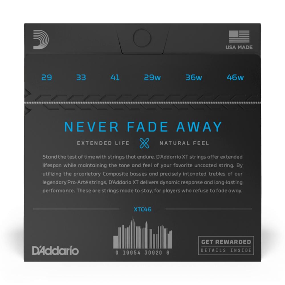 daddario classical guitar strings 0.0285 - 0.046 d'addario xt classical guitar hard tension string set