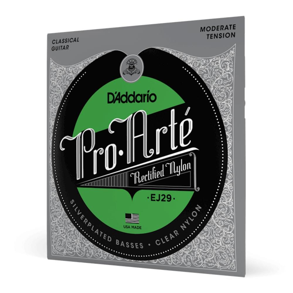 daddario classical guitar strings .027 - .042 d'addario ej29 rectified nylon moderate tension tie end classical guitar string set