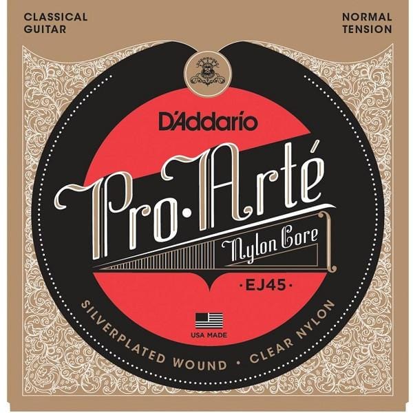 daddario classical guitar strings d'addario ej45 pro-arte normal tension classical guitar strings