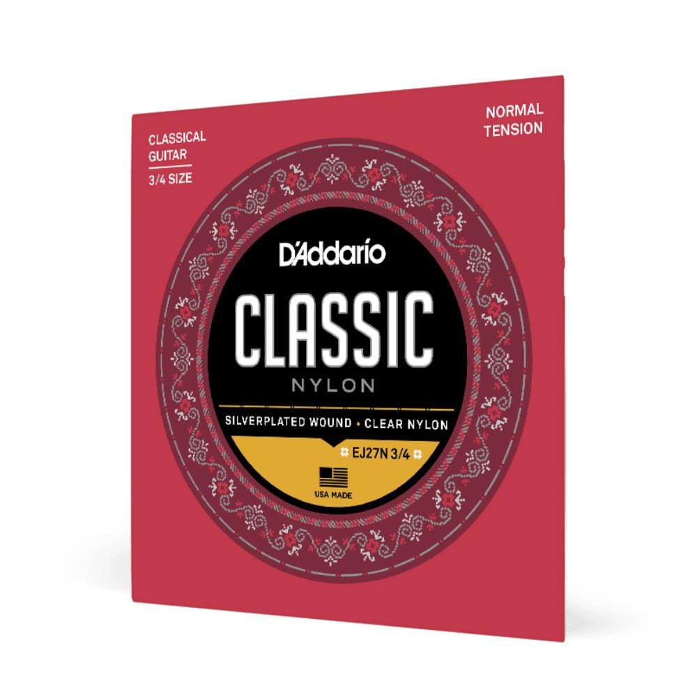 daddario classical guitar strings daddario ej27n 3/4 classical guitar string