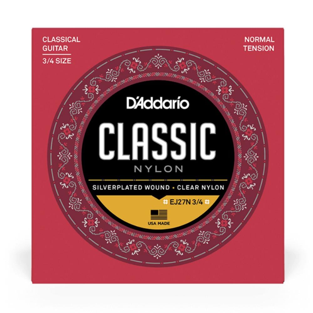 daddario classical guitar strings daddario ej27n 3/4 classical guitar string