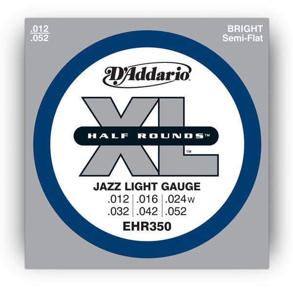 daddario electric guitar strings d'addario ehr350 electric guitar strings, half round jazz light