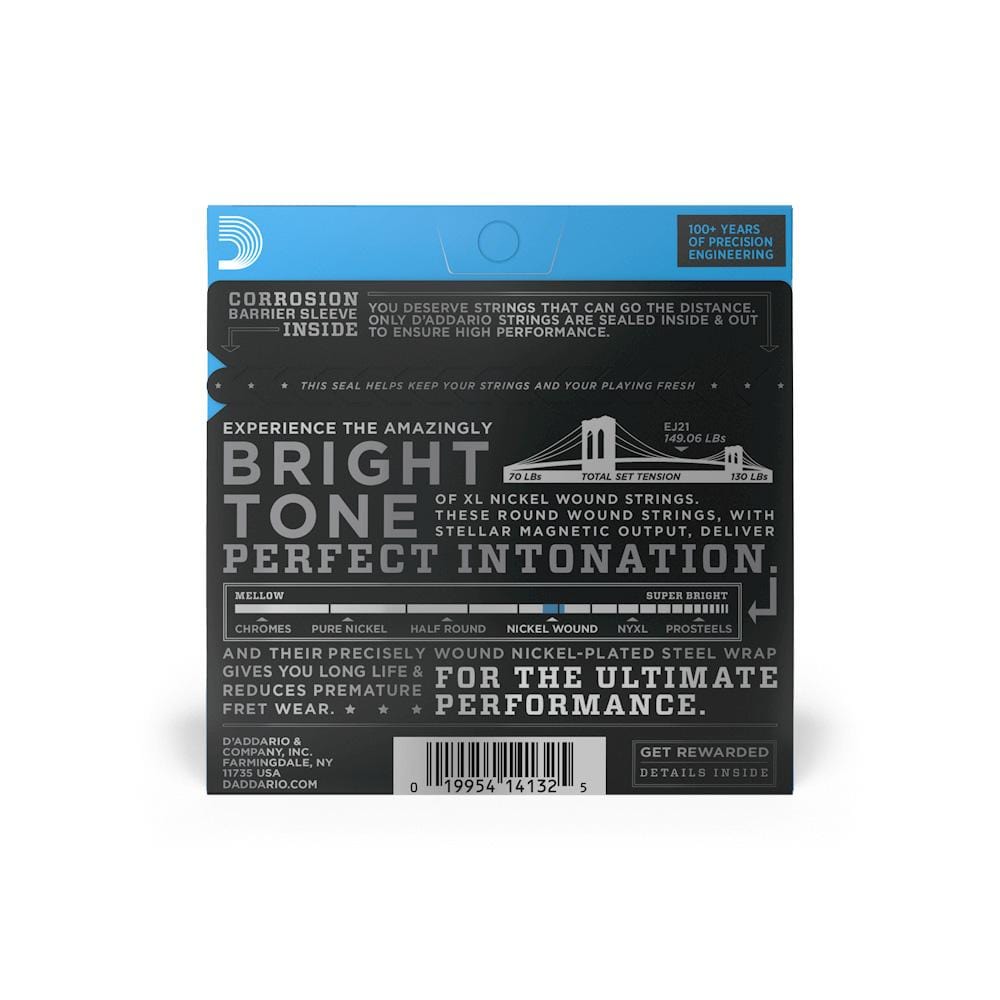 daddario electric guitar strings d'addario ej21 xl jazz lite electric guitar string set
