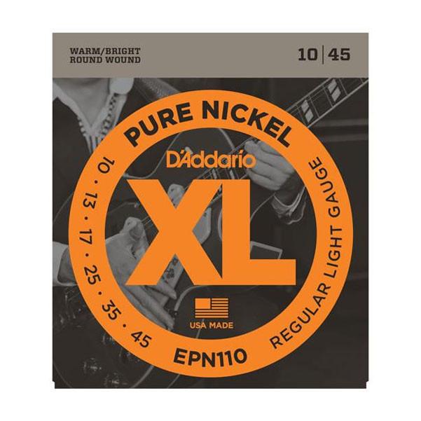 daddario electric guitar strings d'addario epn110 electric guitar strings - regular light (10-45)