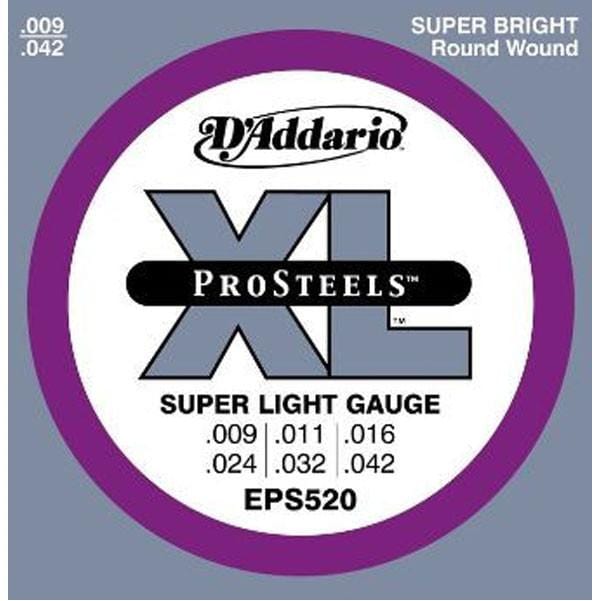 daddario electric guitar strings d'addario eps520 prosteels electric guitar strings, super light