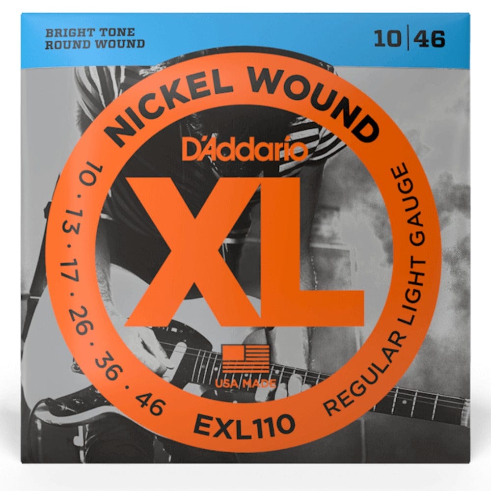 daddario electric guitar strings d'addario exl110 electric guitar strings, nickel, regular light