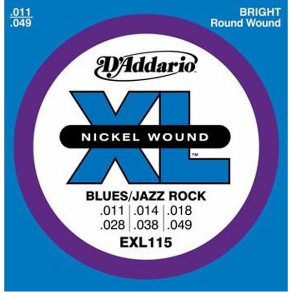 daddario electric guitar strings d'addario exl115 0.11 - 0.49 nickel electric guitar strings