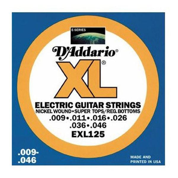 daddario electric guitar strings d'addario exl125 light top/regular bottom electric guitar strings