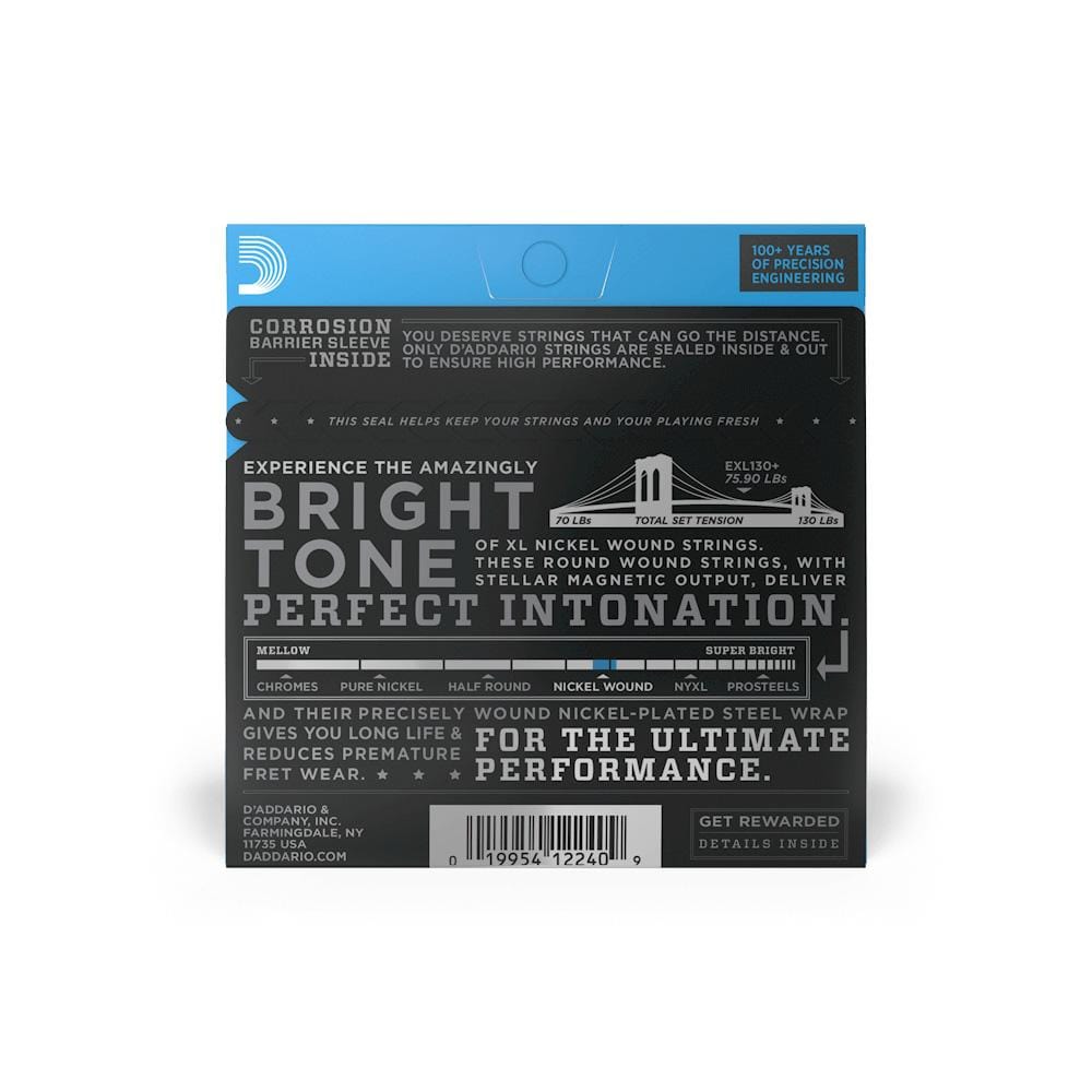daddario electric guitar strings d'addario exl130+ xl extra super light plus string set