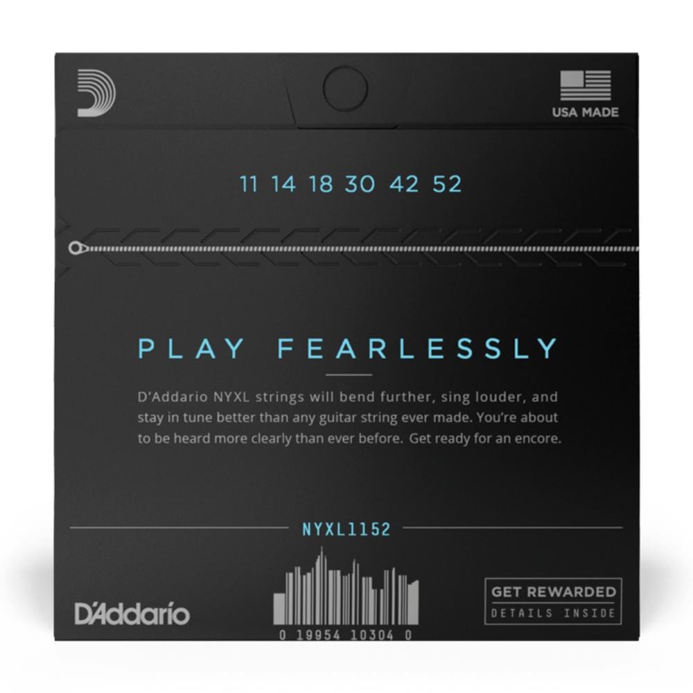 daddario electric guitar strings d'addario nyxl1152 medium top heavy bottom electric guitar string set - 11-52