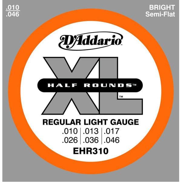 daddario electric guitar strings daddario ehr310 half rounds regular light electric guitar strings