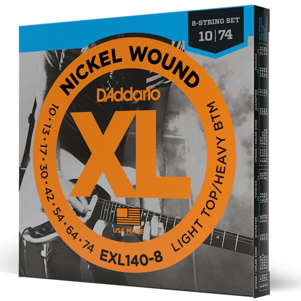 daddario electric guitar strings daddario exl140-8 nickel wound electric guitar strings