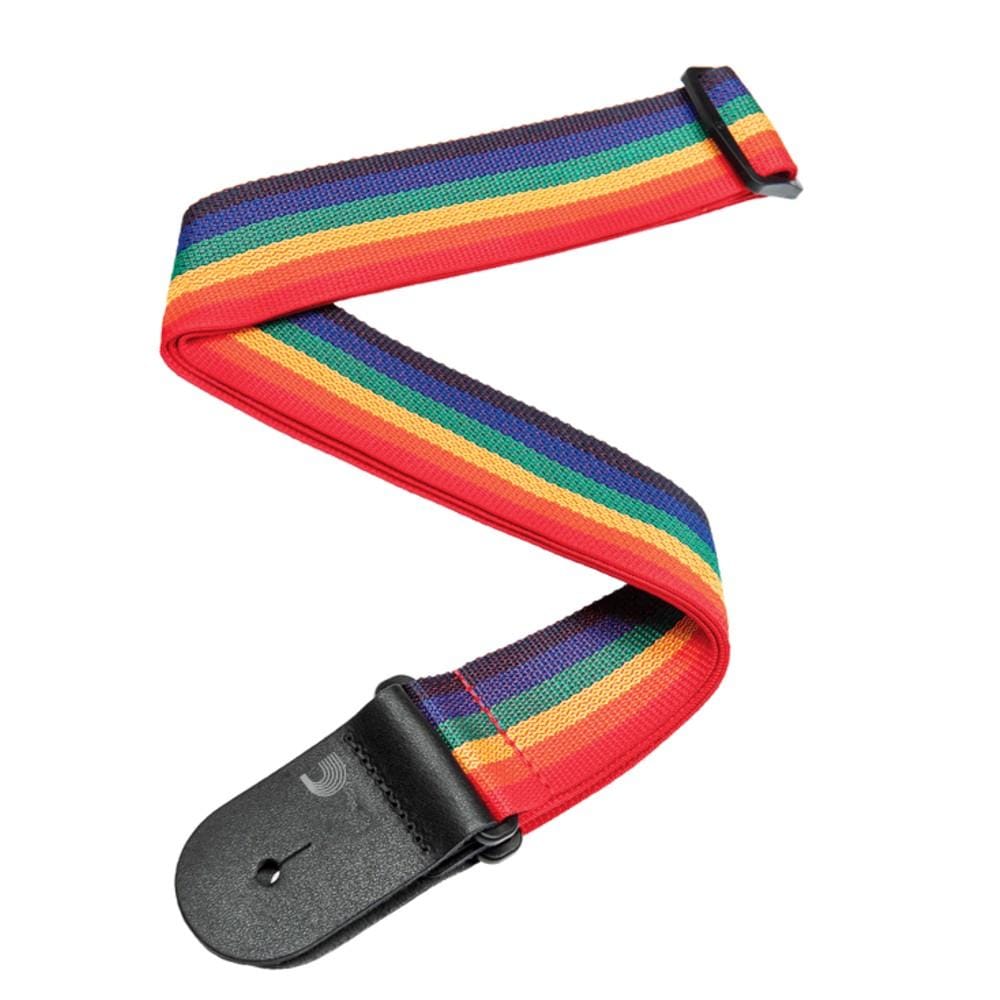 daddario guitar straps rainbow d'addario 50mm polypropylene guitar strap #color_rainbow