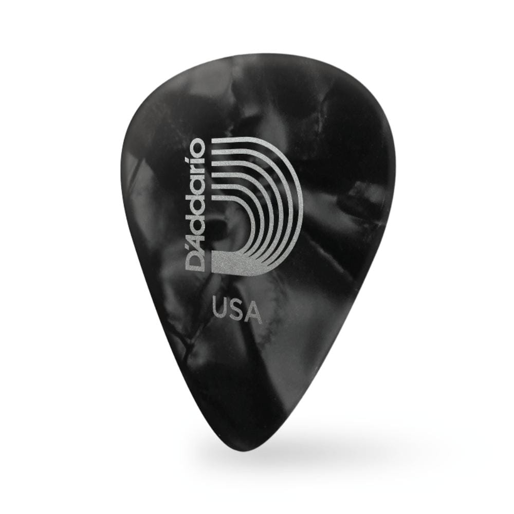 daddario picks d'addario classic celluloid black pearl 1.25mm extra heavy gauge guitar pick #pack_pack-of-25