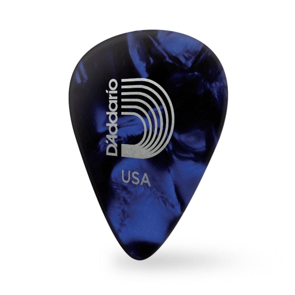 daddario picks d'addario classic celluloid blue pearl 0.50mm light gauge guitar pick #pack_pack-of-25