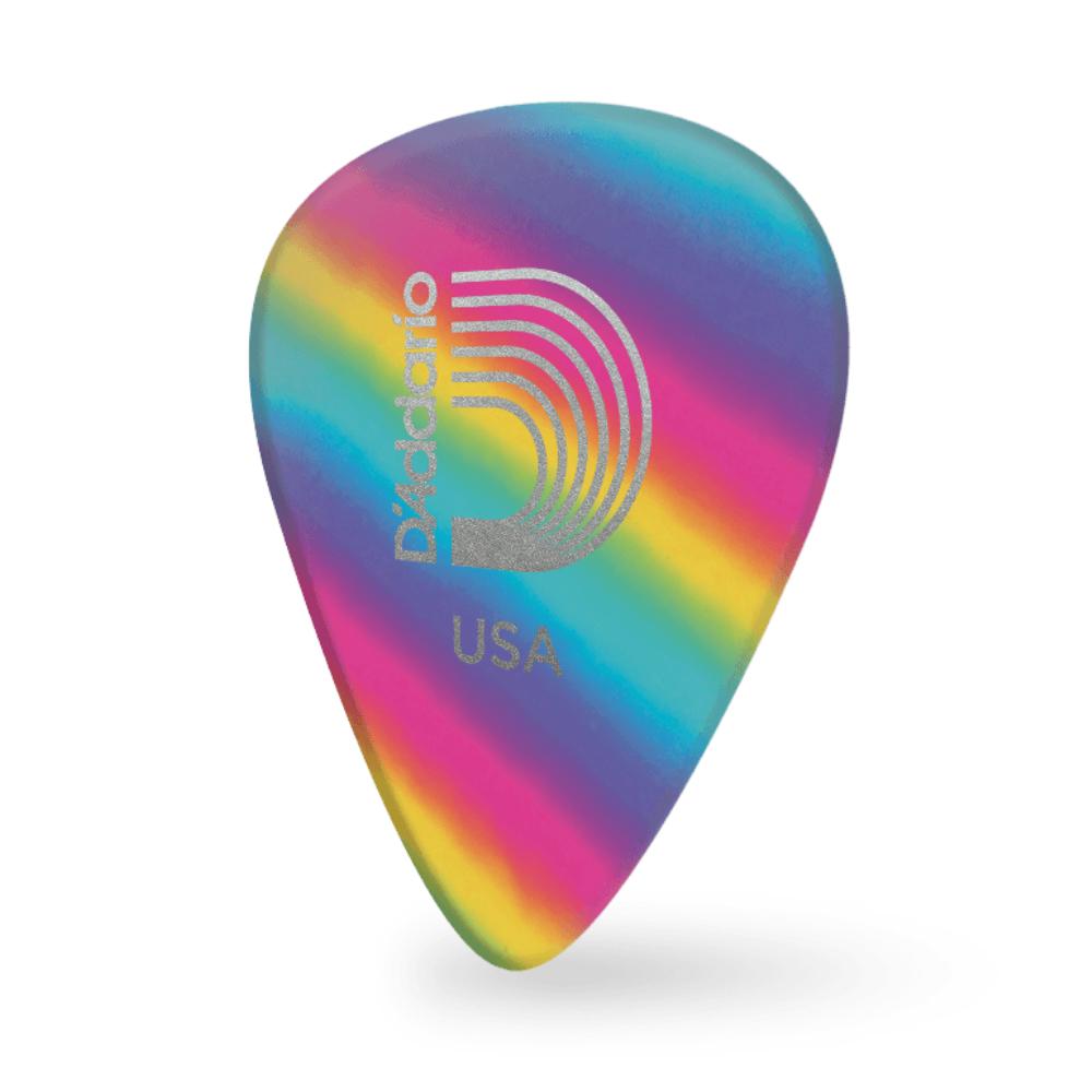 daddario picks d'addario classic celluloid rainbow 0.50mm light gauge guitar pick #pack_pack-of-25