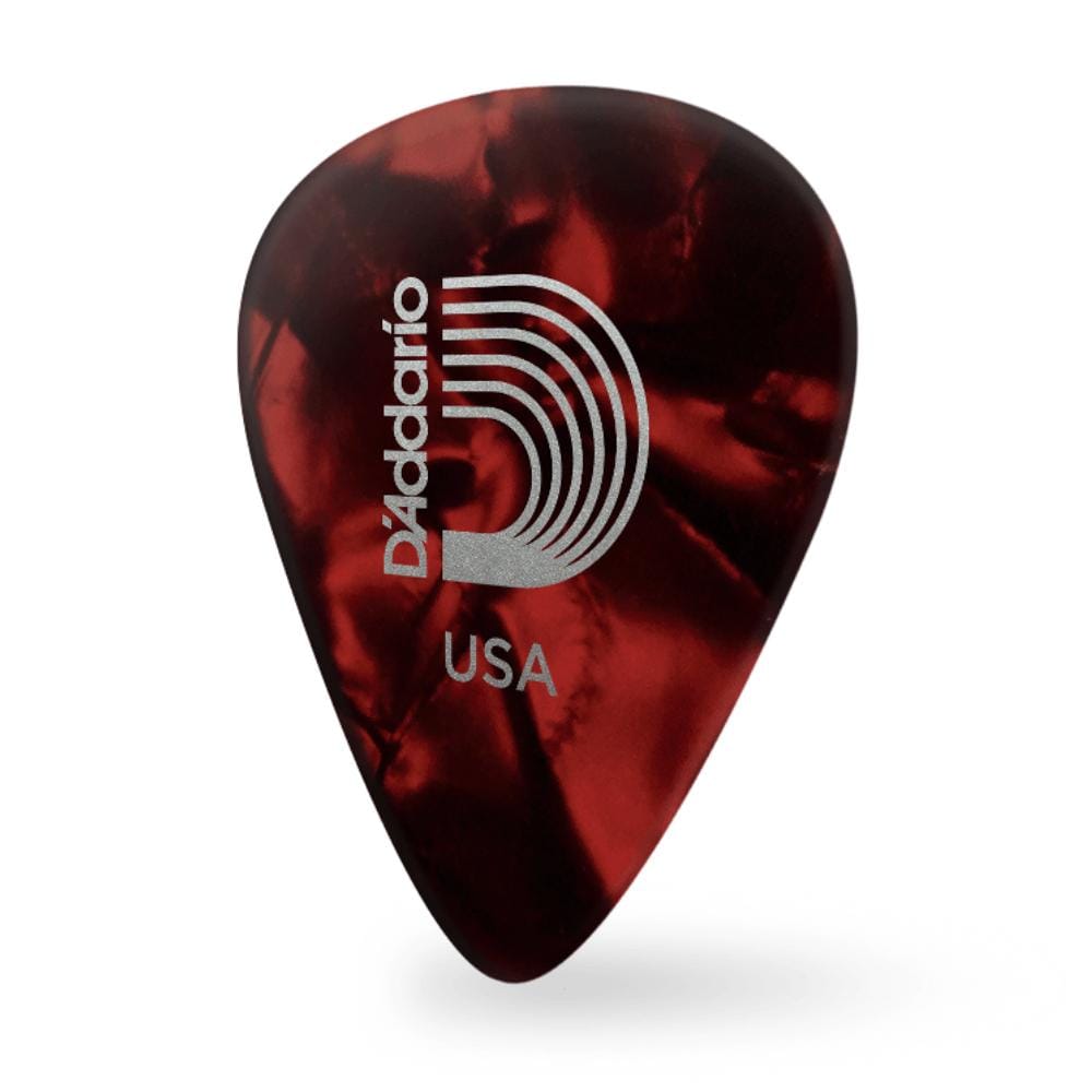 daddario picks d'addario classic celluloid red pearl 0.70mm medium gauge guitar pick #pack_pack-of-25