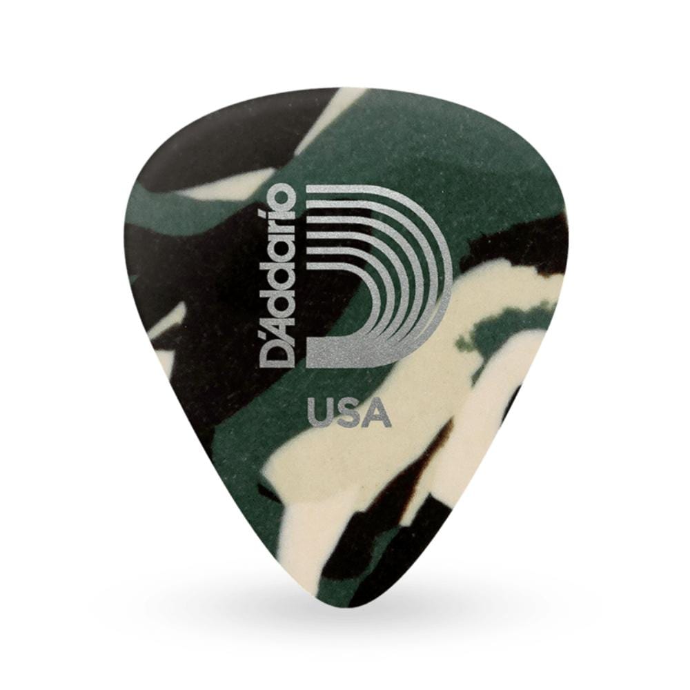 daddario picks pack of 10 d'addario classic celluloid camouflage 1.0mm heavy gauge guitar pick