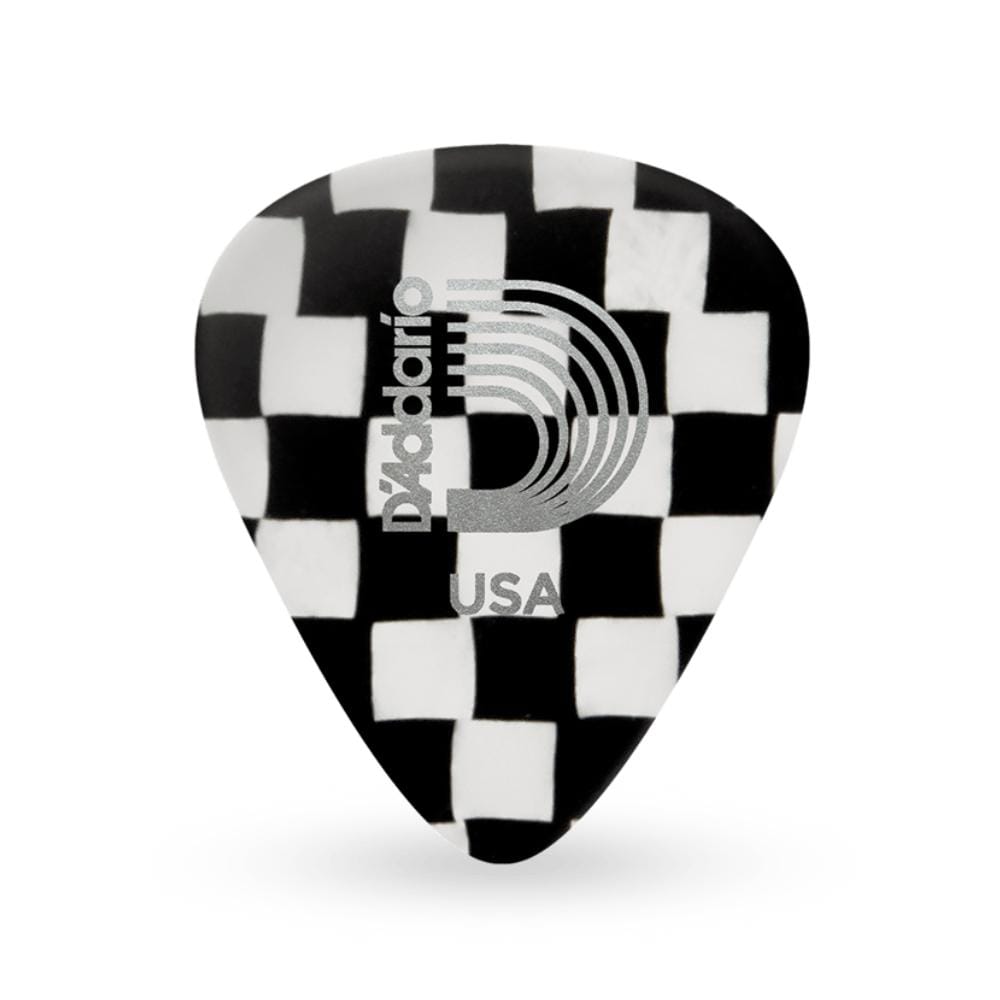 DAddario Picks Pack of 10 D'Addario Classic Celluloid Checkerboard 0.50mm Light Gauge Guitar Pick