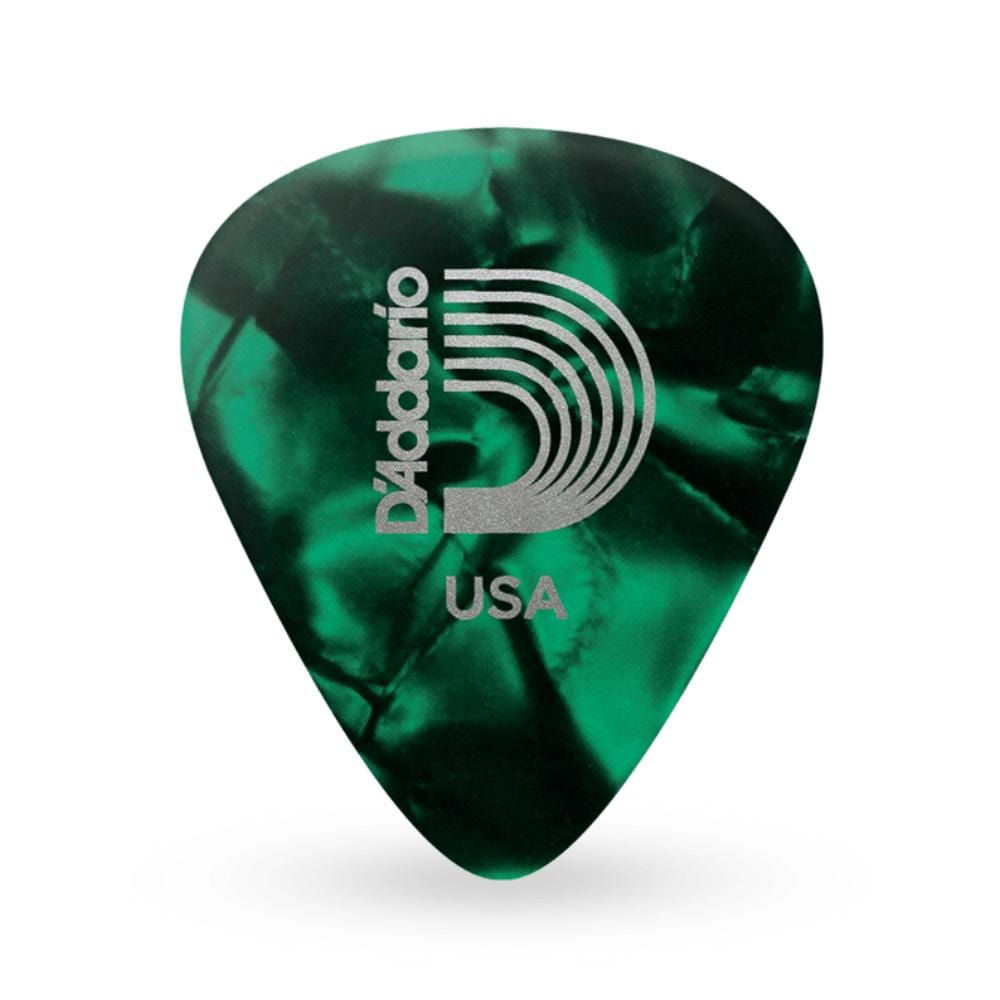 daddario picks pack of 10 d'addario classic celluloid green pearl 0.50mm light gauge guitar pick