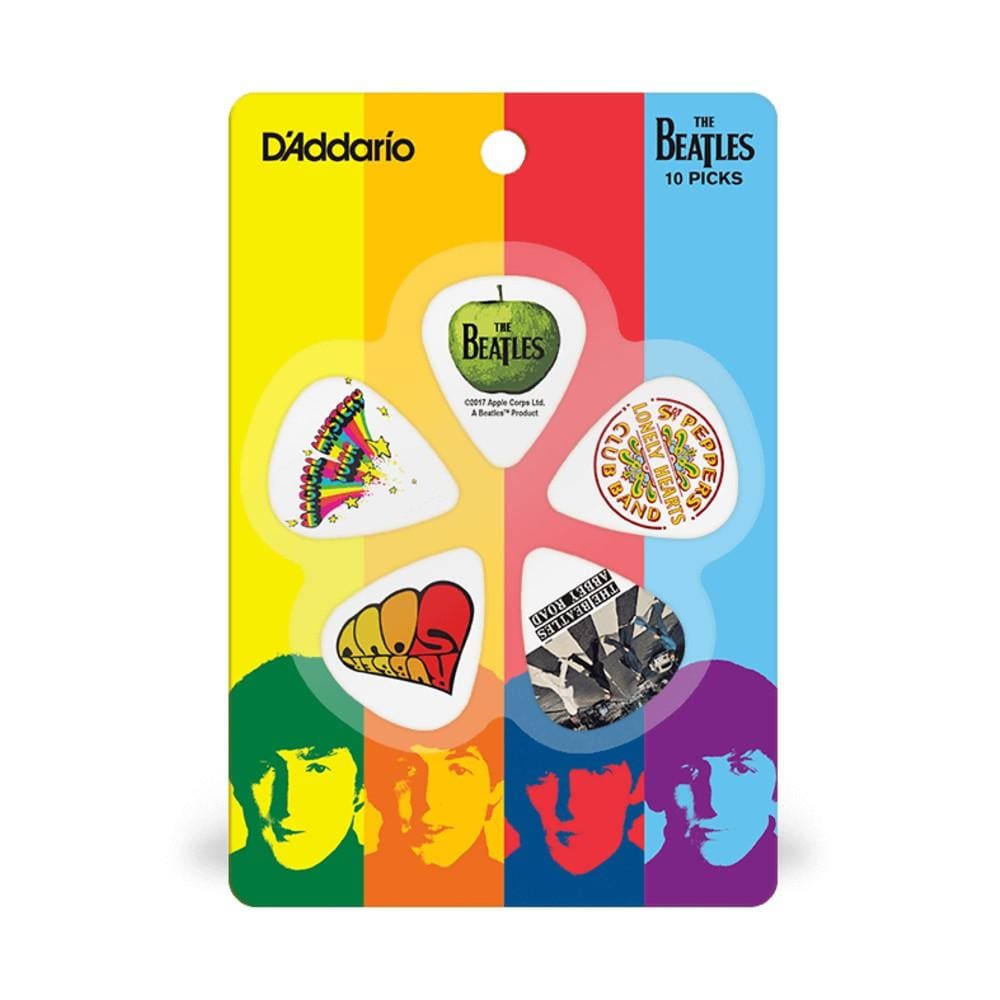 daddario picks thin gauge .50mm d'addario the beatles classic album guitar picks- pack of 10