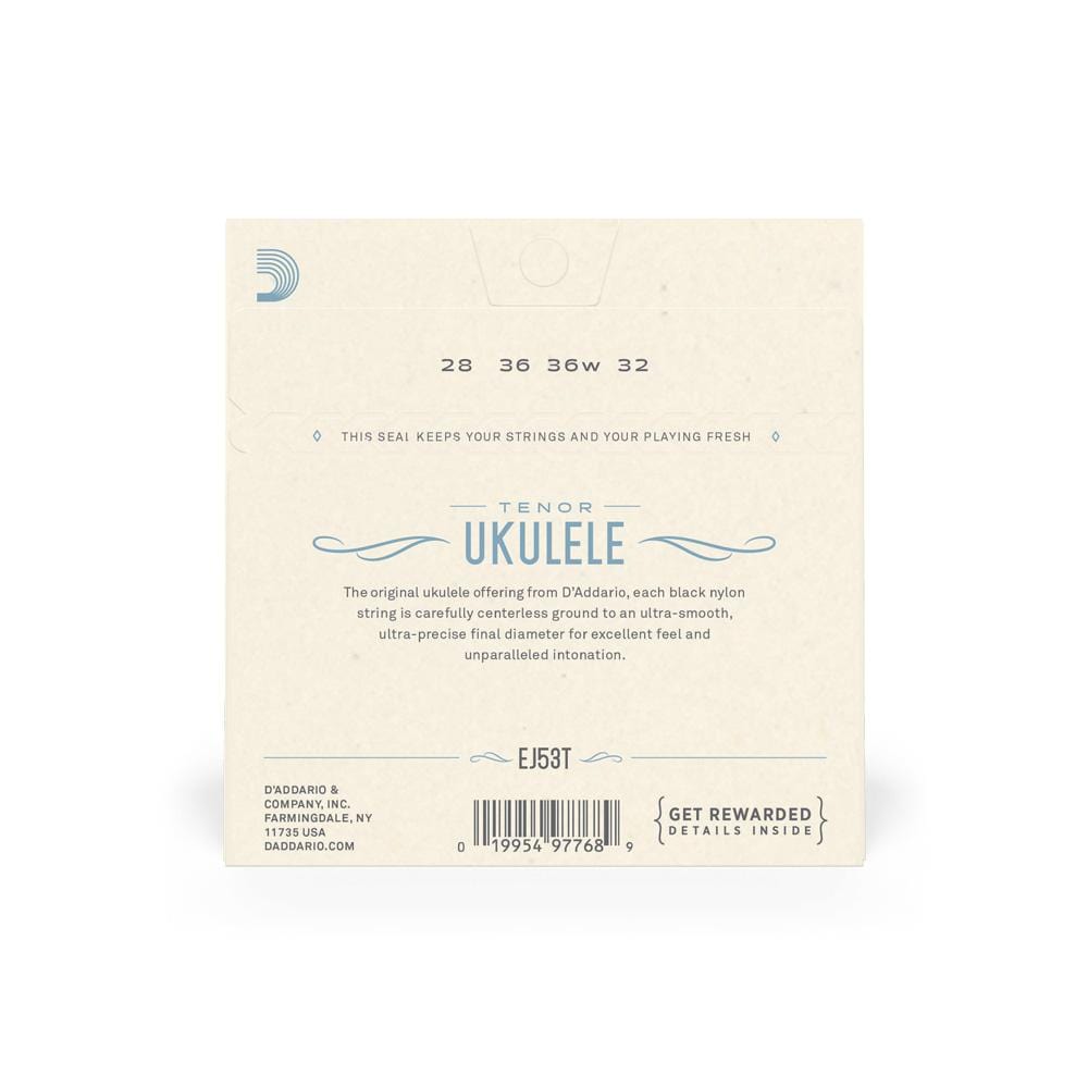 daddario ukulele strings d'addario ej53t tenor ukulele string set