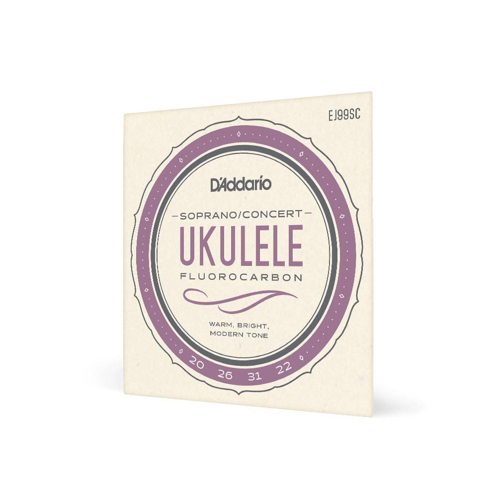 daddario ukulele strings d'addario ej99sc soprano/concert ukulele string set