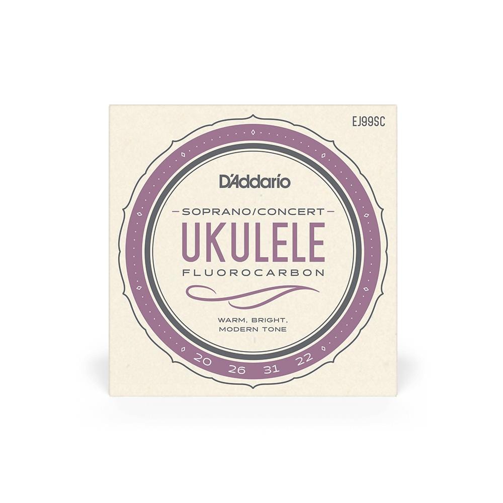 daddario ukulele strings d'addario ej99sc soprano/concert ukulele string set