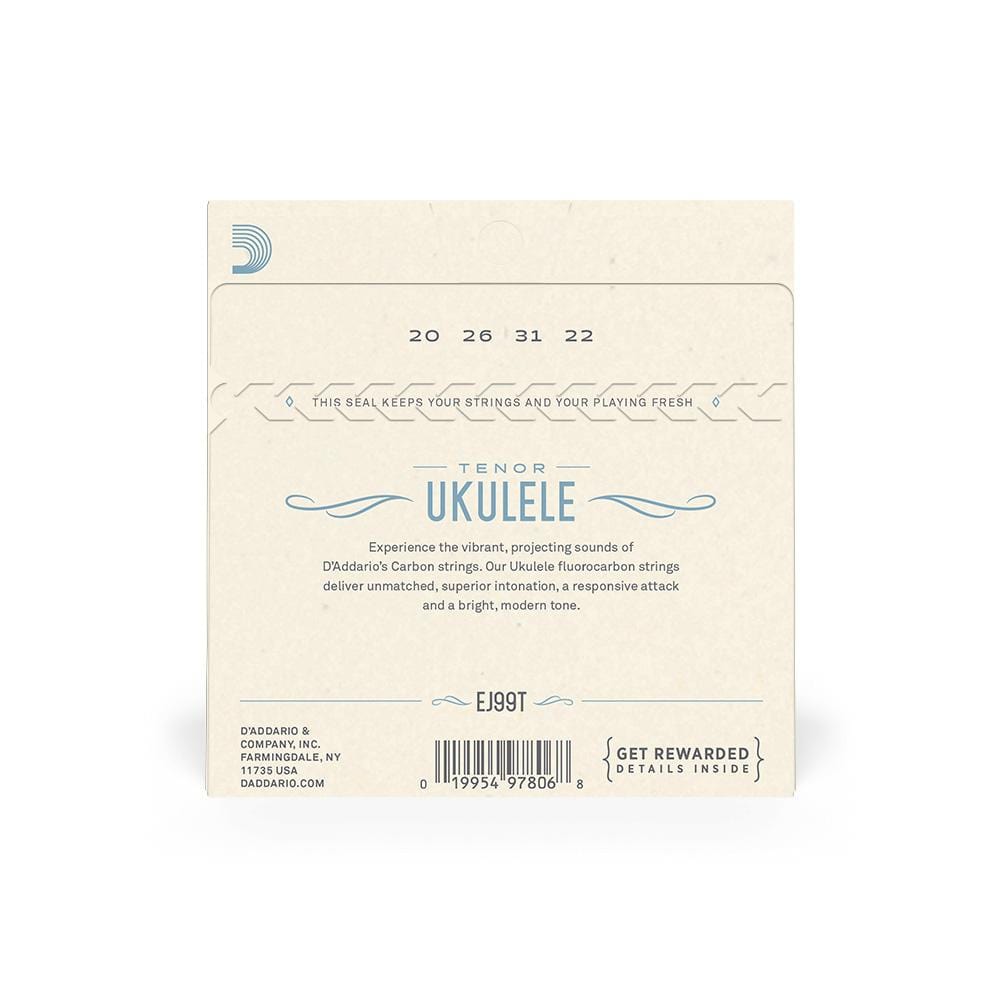 daddario ukulele strings d'addario ej99t tenor ukulele string set