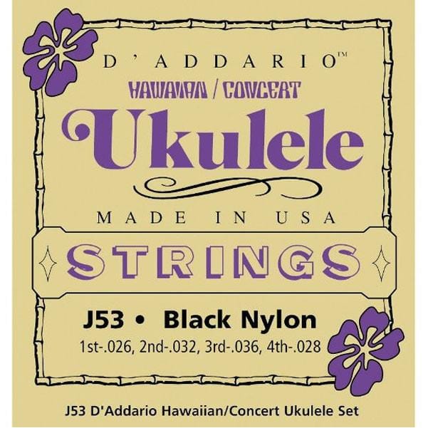 daddario ukulele strings d'addario j53 hawaiian-concert ukulele string