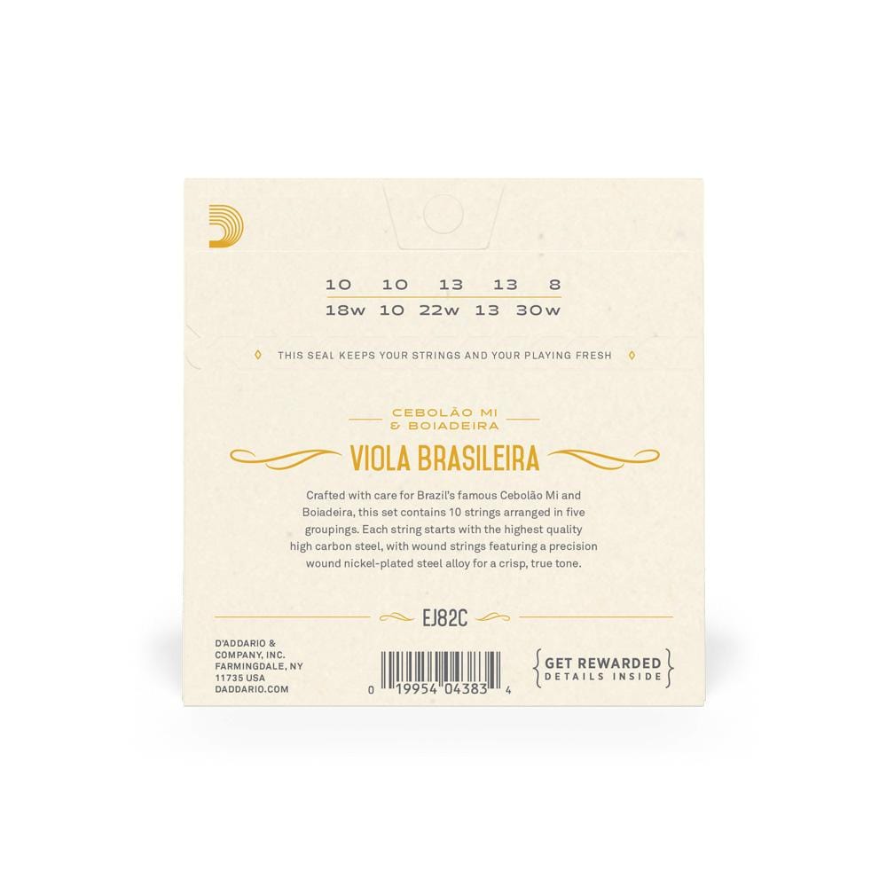 daddario viola strings d'addario ej82c viola brasileira cebolao mi and boiadeira tunings string