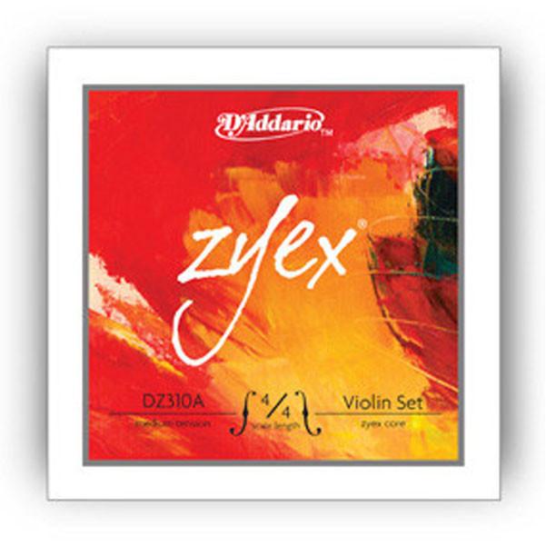 daddario violin strings d'addario zyex aluminum d 4/4 medium-set dz310a violin strings