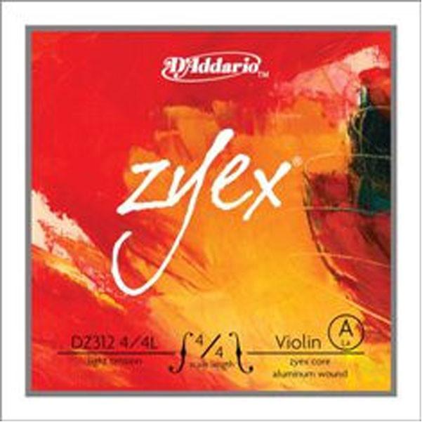 daddario violin strings d'addario zyex light-a aluminum dz312 4/4l violin string