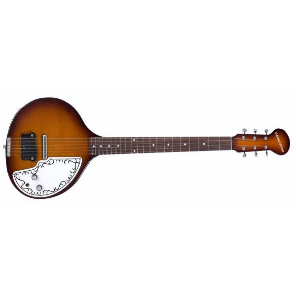 danelectro electric guitars danelectro dbs68 reissue baby electric guitar / sitar - vintage sunburst