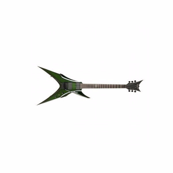 dbz guitars electric guitars dbz guitars bird of prey fm electric guitar - trans green flame top