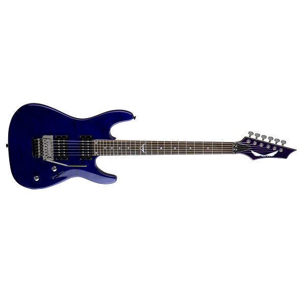 dean electric guitars dean custom 350 floyd electric guitar - trans blue