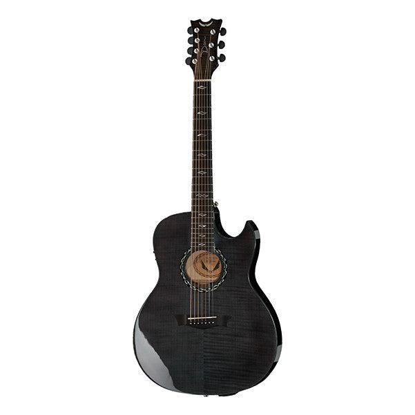 dean electro acoustic guitars dean guitars exhibition ultra-7 usb cutaway electro acoustic guitar - trans black