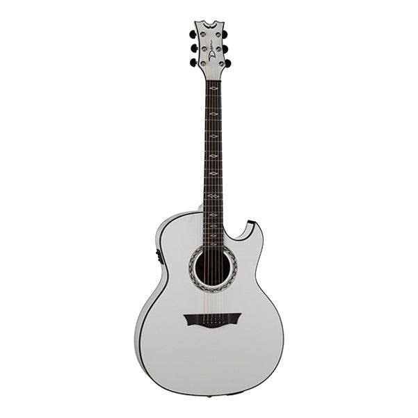 dean electro acoustic guitars dean guitars exhibition ultra cutaway electro acoustic guitar - classic white