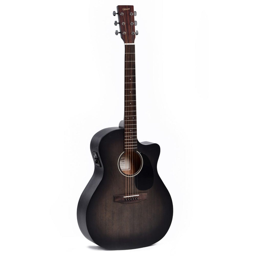 ditson electro acoustic guitars ditson gc 10e tbk cutaway electro acoustic guitar