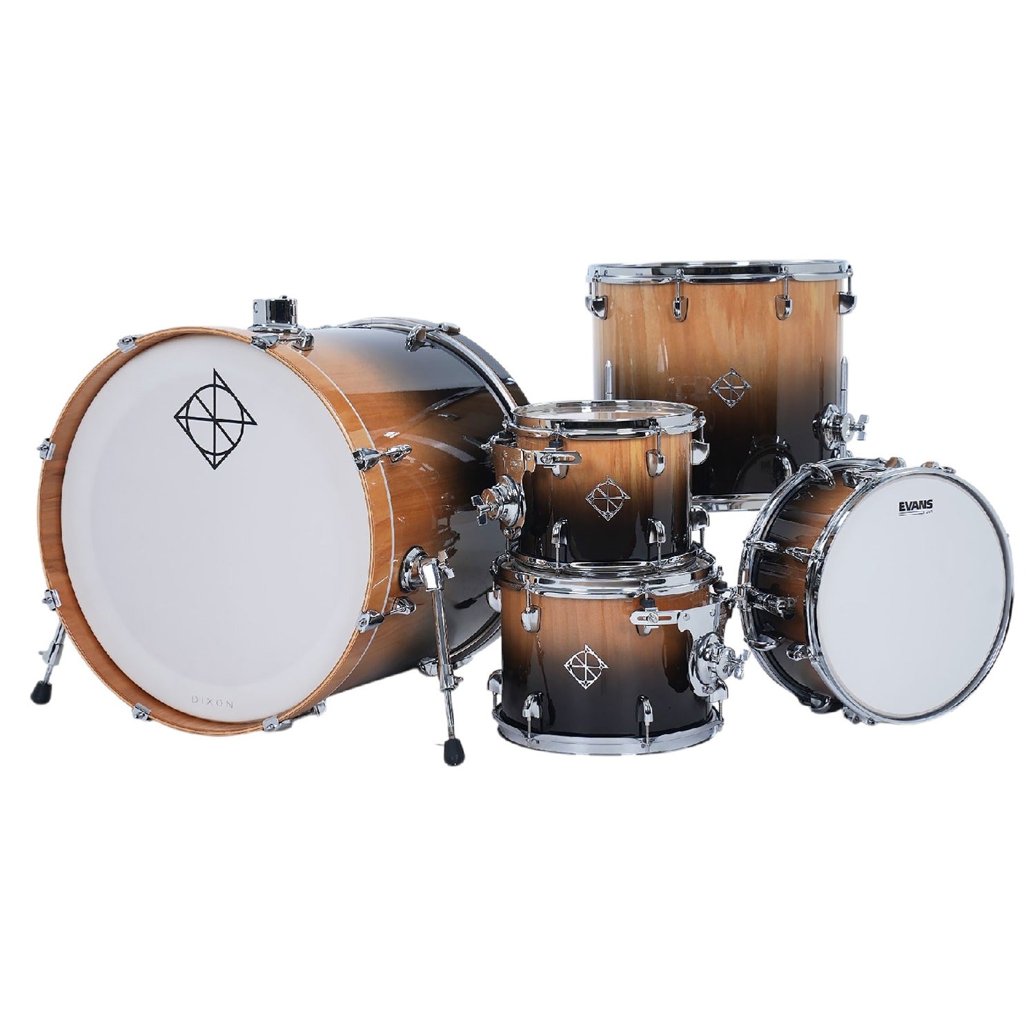 Dixon Acoustic Drum Kits Natural To Black Fade Dixon Fuse 5 Piece Maple Gloss Acoustic Drum Kit