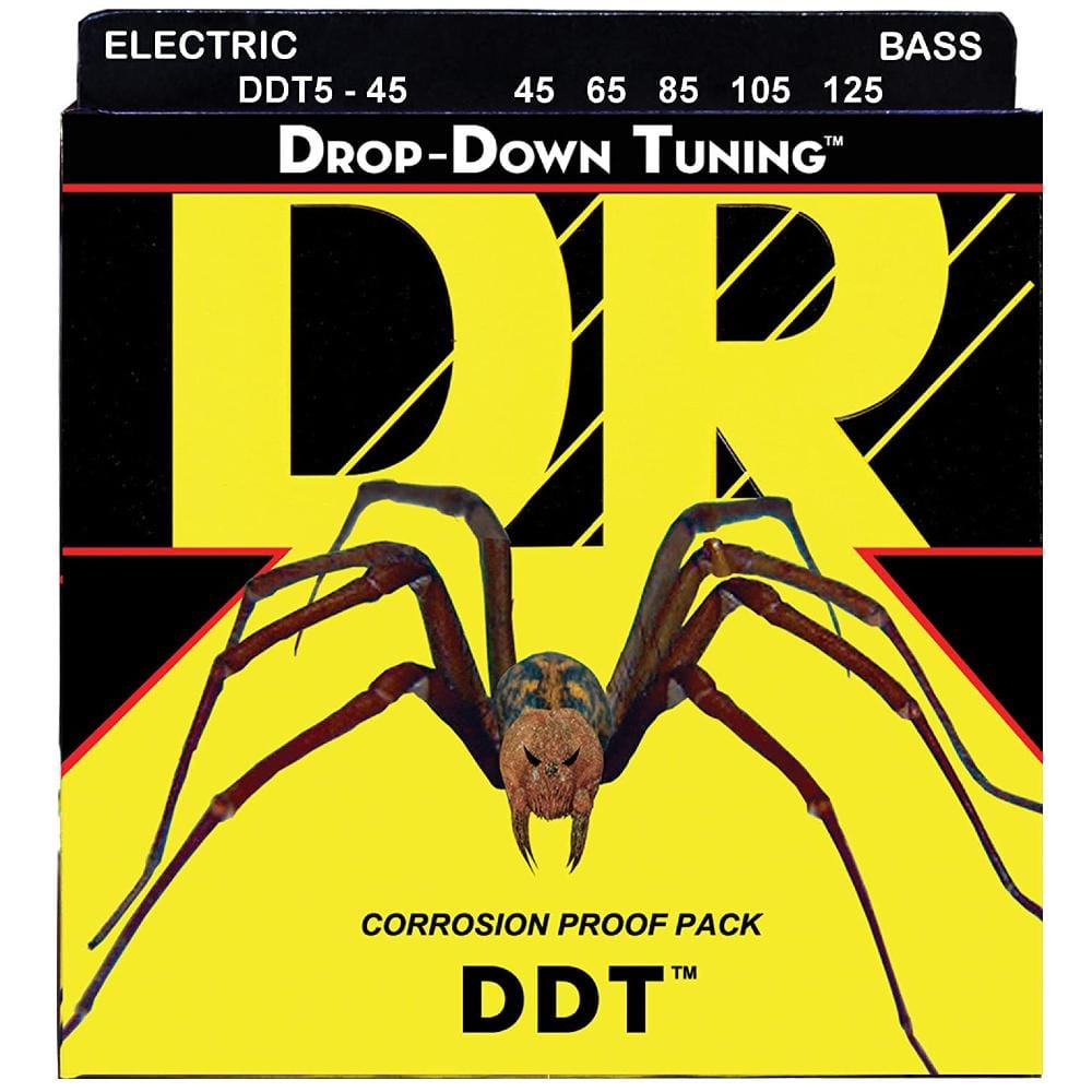 dr bass guitar strings dr string ddt5-45 drop down tuning medium 5 string bass guitar strings